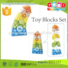 2015 Kids Lovely Tower Stacking Game Wood Toy Blocks Set à venda